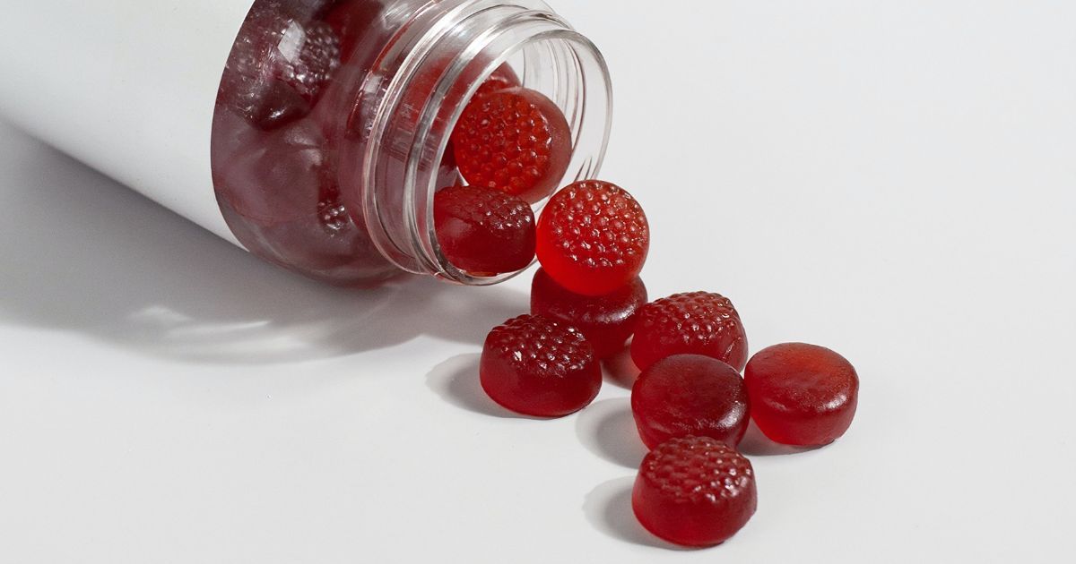 closeup of collagen gummies