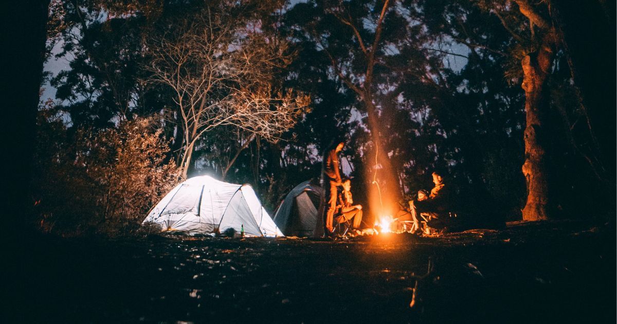 campsite at night