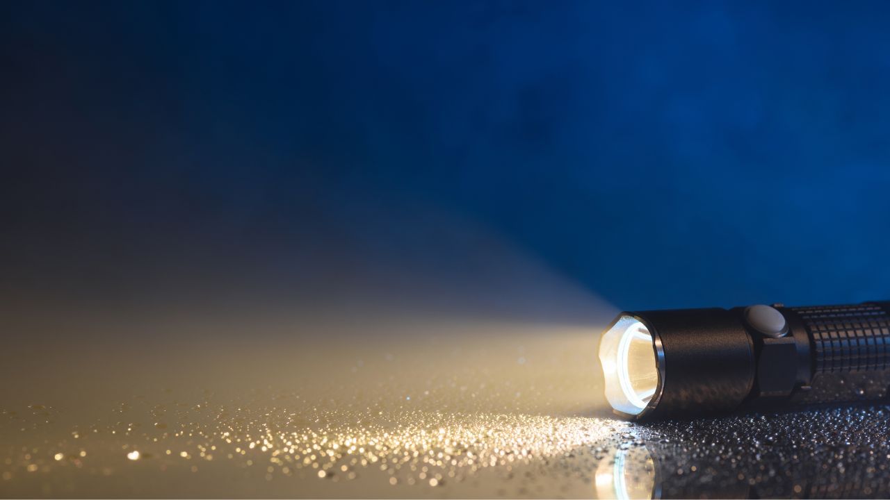 closeup of a flashlight