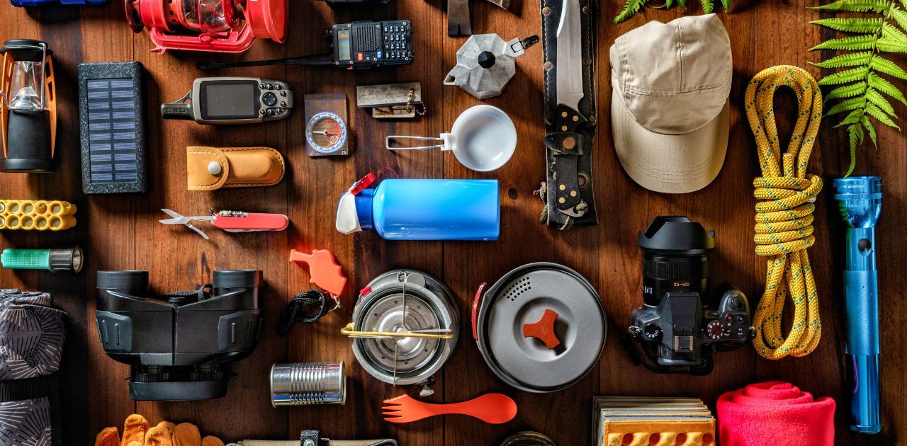 gear laid out in an organized way
