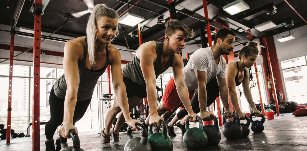 group of people working out