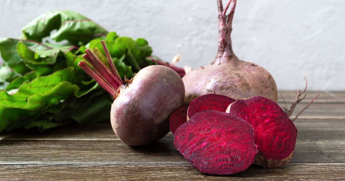 raw beets cut in half