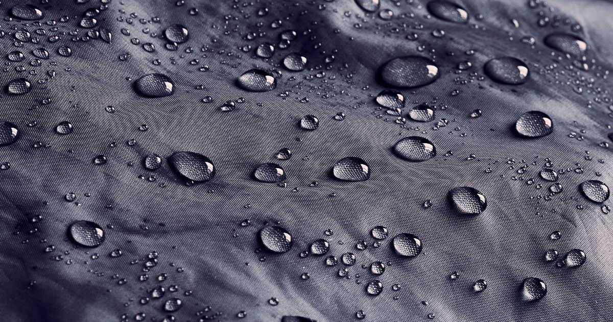 close up of water proof material