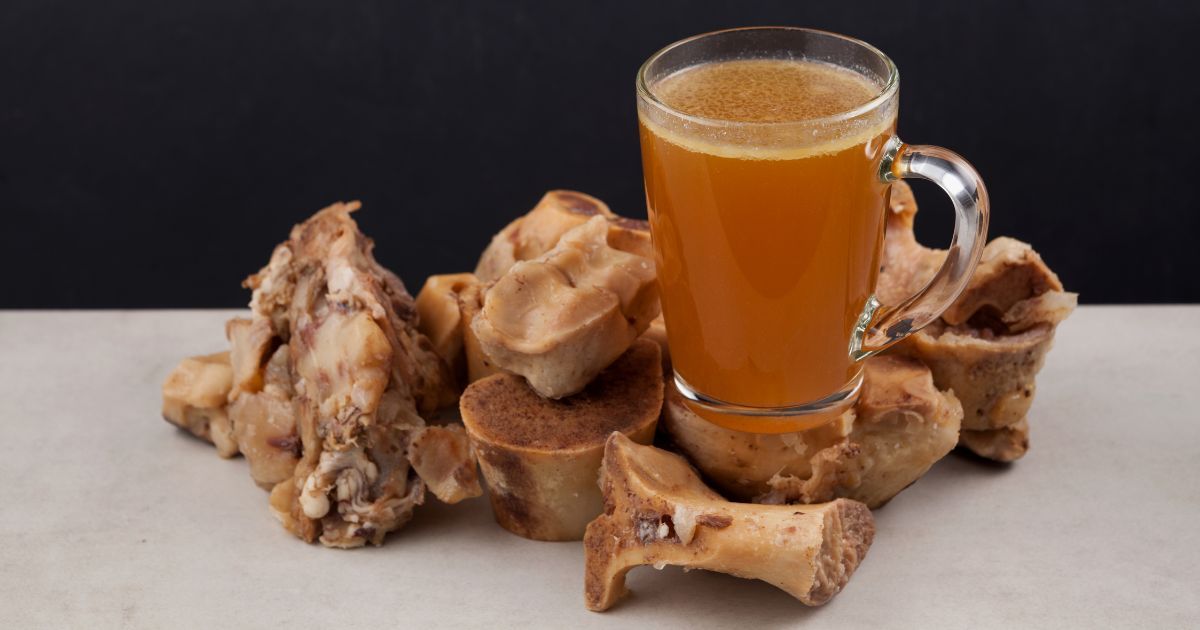 cooked beef bones and bone broth