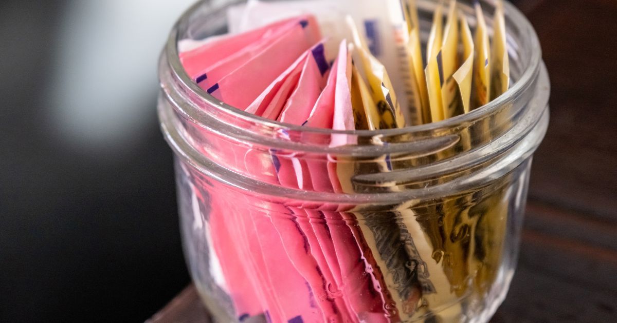 Jar of artificial sweeteners