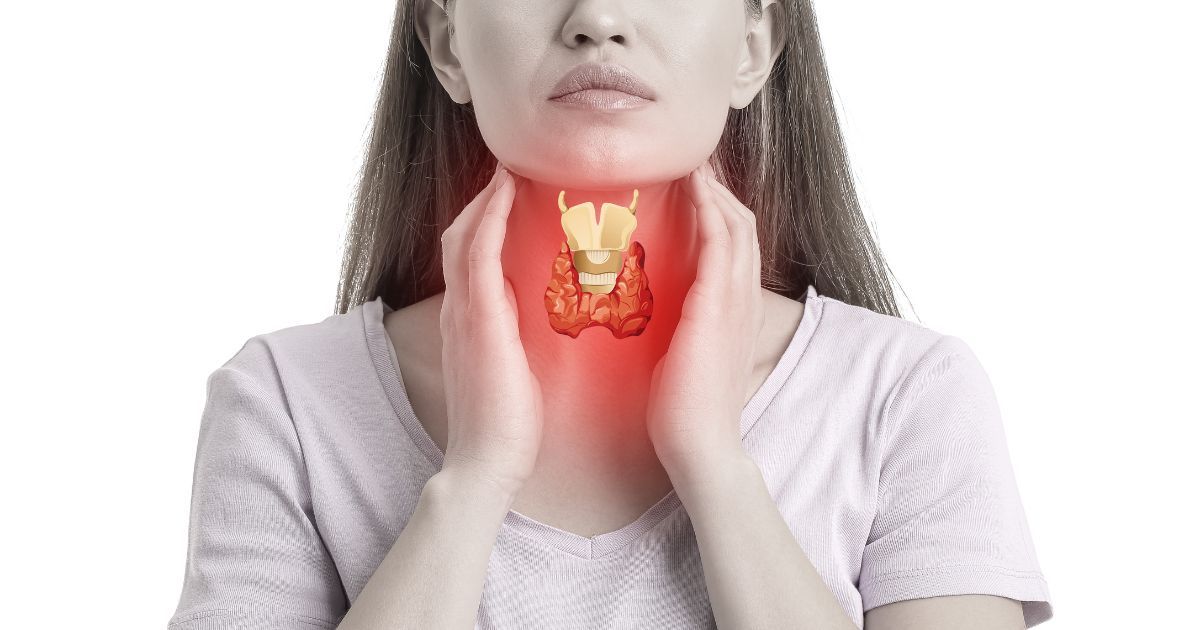 woman with thyroid gland problem