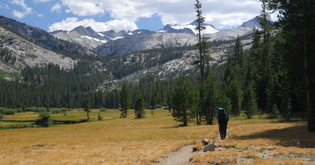 person backpacking John Muir trail