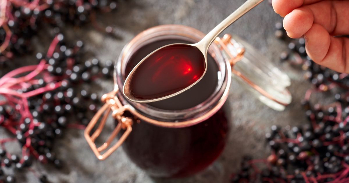 spoonful of black elder syrup