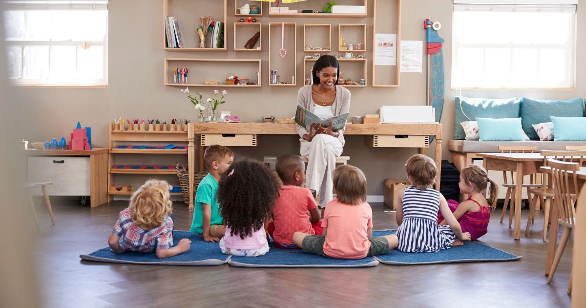 teacher reading to children