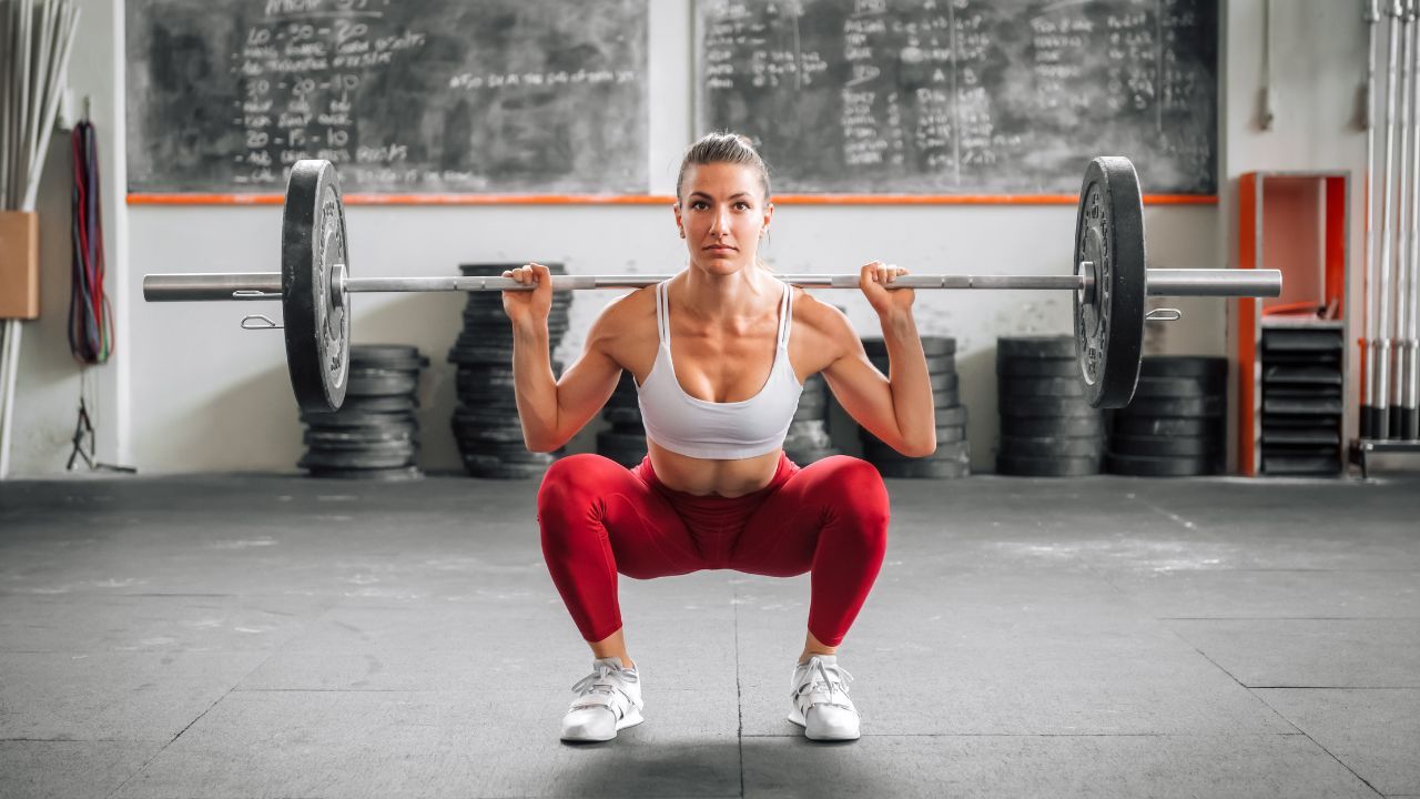 woman back squatting
