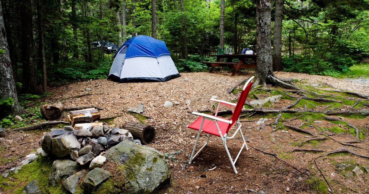 tent and chair setup at campsite