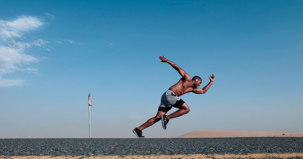 man sprinting