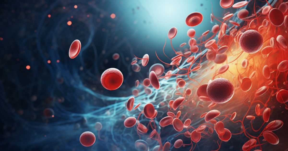 rendering of blood cells