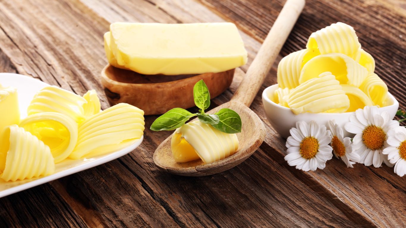 closeup of butter in bowls