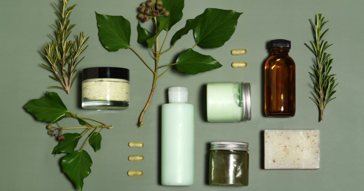 flatlay shot of beauty products