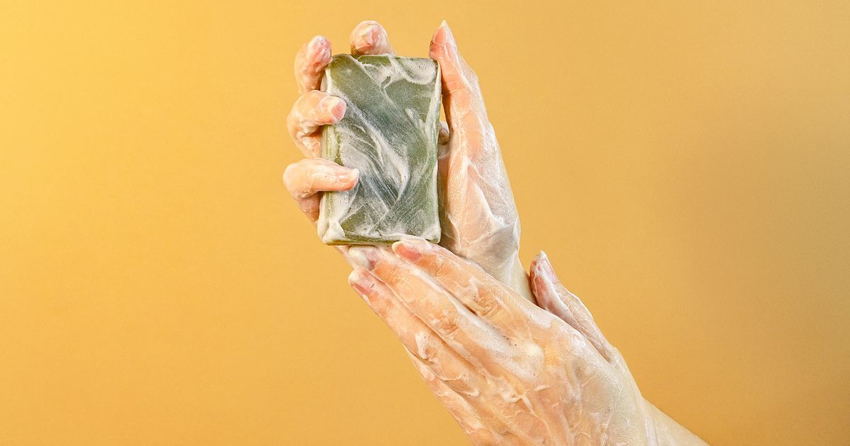washing hands with tallow bar soap