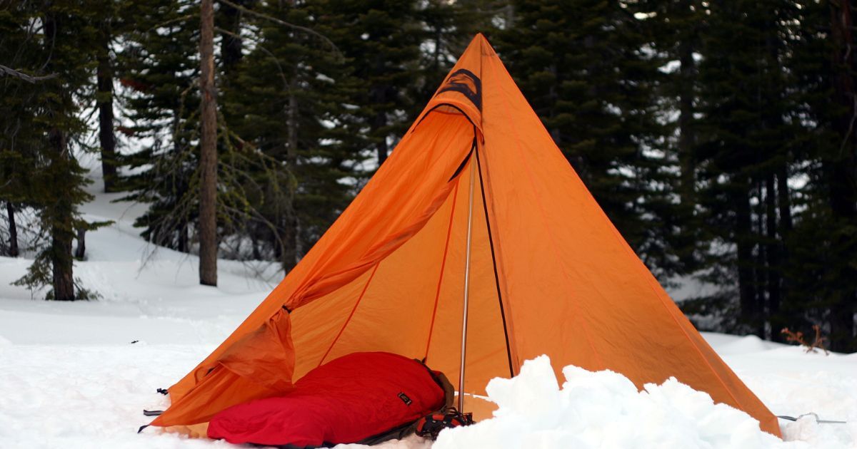 teepee in snow