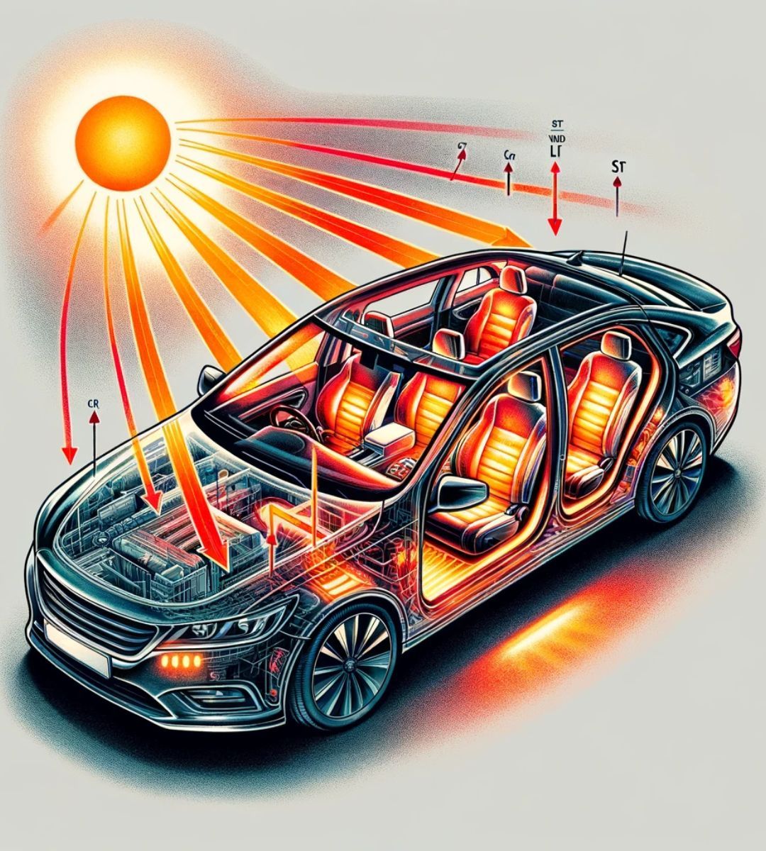 cross section of car heating up