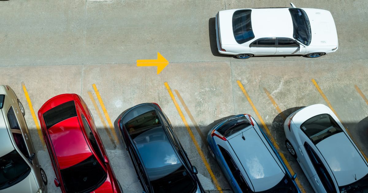 cars parked in the shade