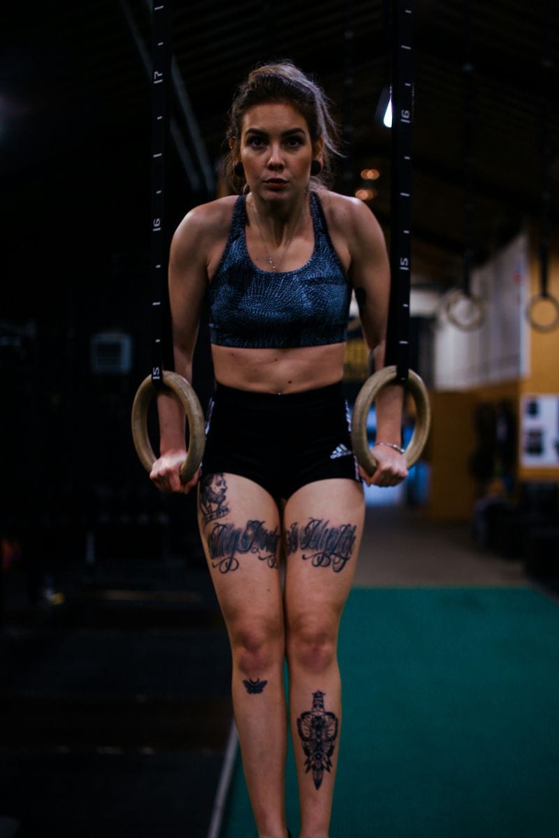 girl on gymnastics rings