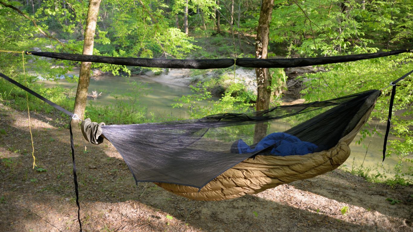 hammock camping setup
